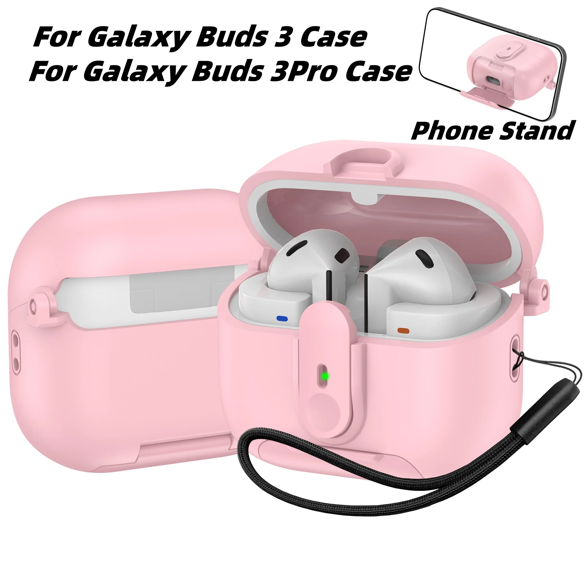 Чехол с замком для Samsung Galaxy Buds 3/Buds 3 Pro со шнурком, мягкий защитный чехол из ТПУ для телефона Samsung Galaxy Buds 3Pro