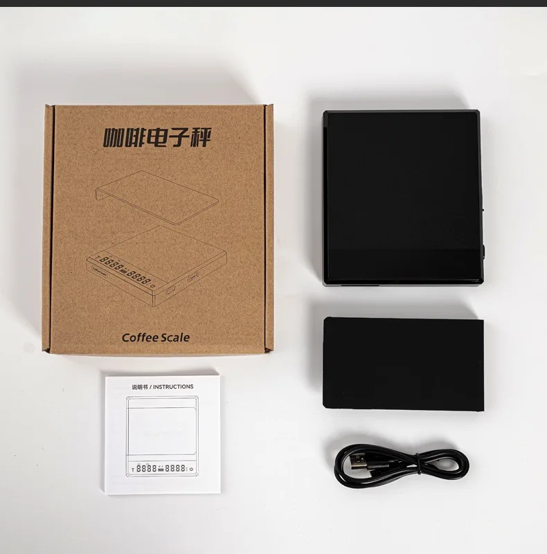 

Многофункциональные умные весы Ручные кофейные весы Электронные весы для кофе с водонепроницаемой подкладкой и светодиодным экраном