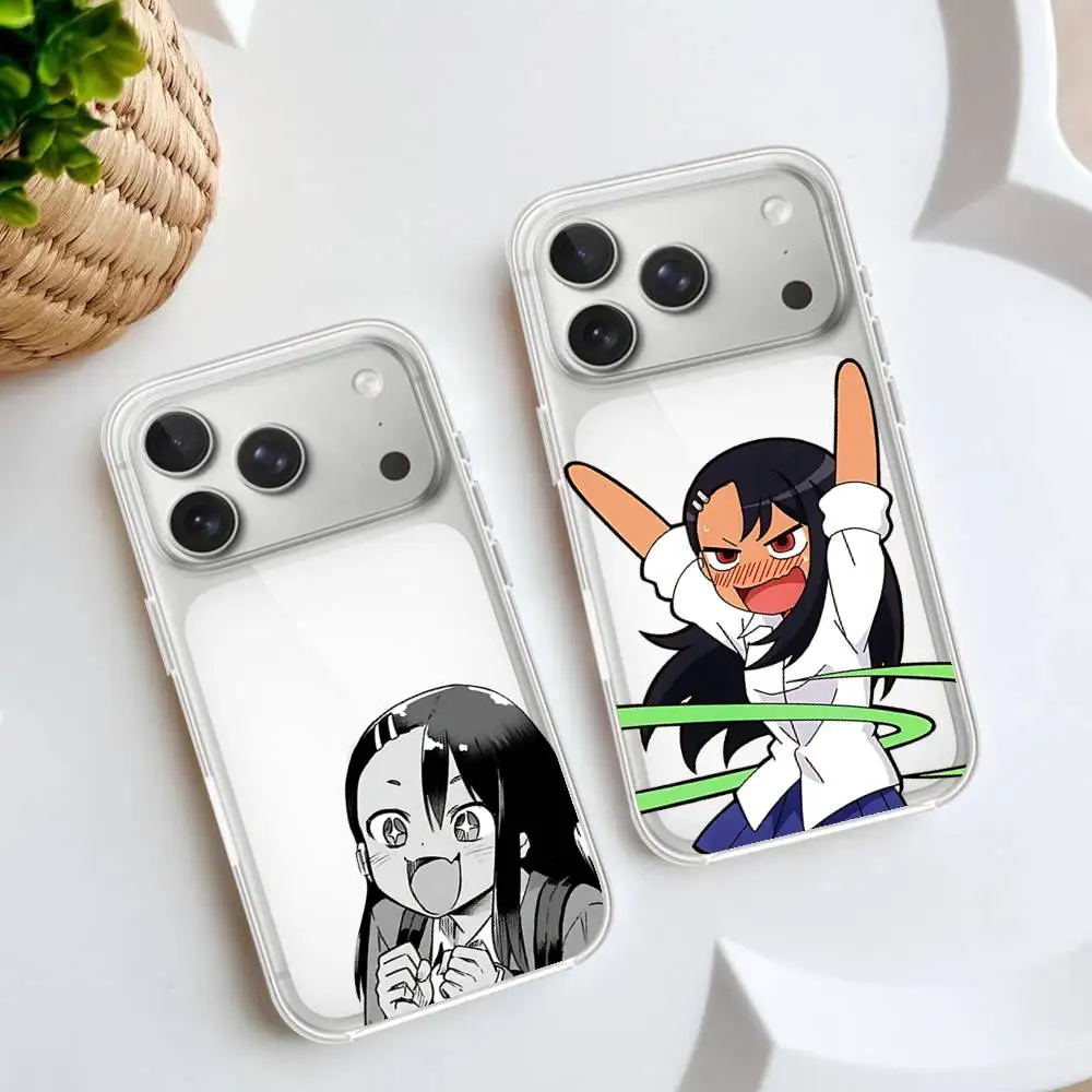 Niedliche Hayase Nagatoro Handyhülle für iPhone 17 16 15 12 11 Pro Max 14 Plus 13 Mini Transparente Weiche Schutzhülle