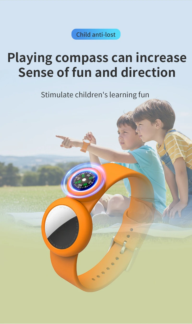 

Мягкий силиконовый чехол для Apple Airtag, детский водонепроницаемый защитный чехол с защитой от потери для Air Tag Tracker, браслет 2025