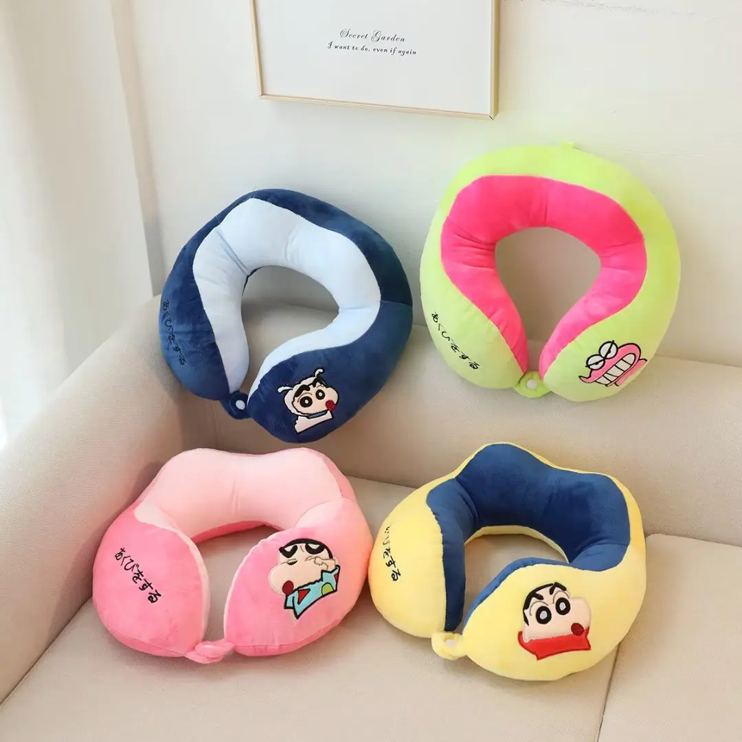 New Cartoon Crayon Shin-chan Soft U-Shaped Neck Pillow Protecting Pillow Neck Office Travel Portable Nap Pillow Charm Gifts