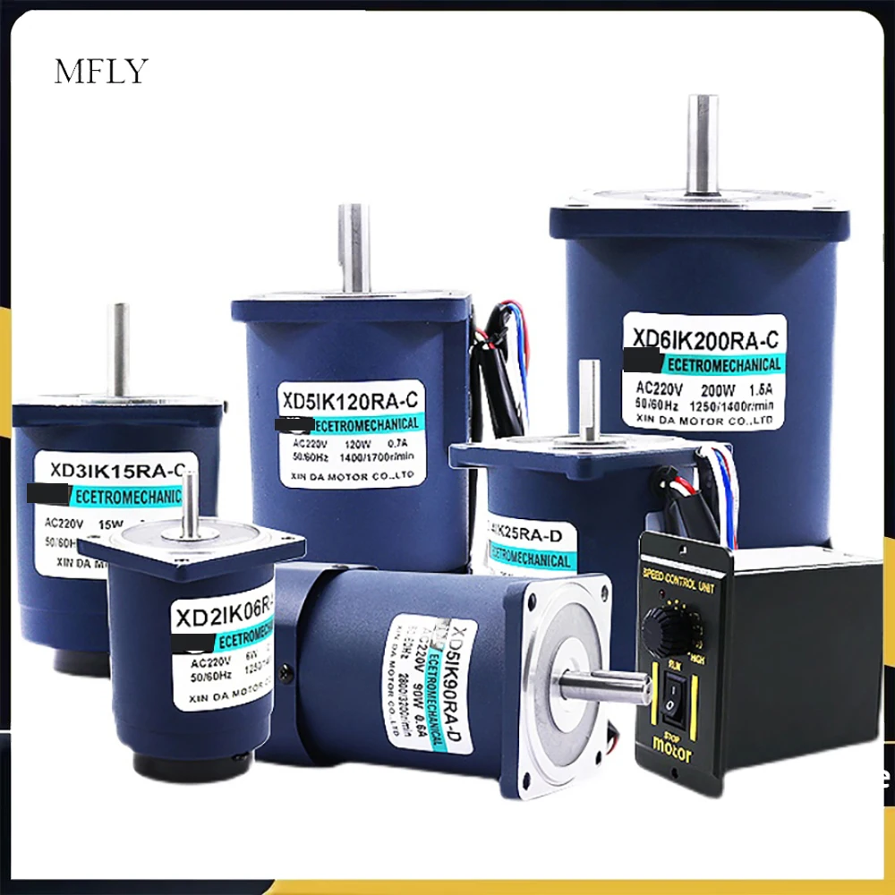 220V 6W AC High Speed Motor with Speed Regulator Single Phase 1400rpm-2800rpm Speed Adjustable CW CCW