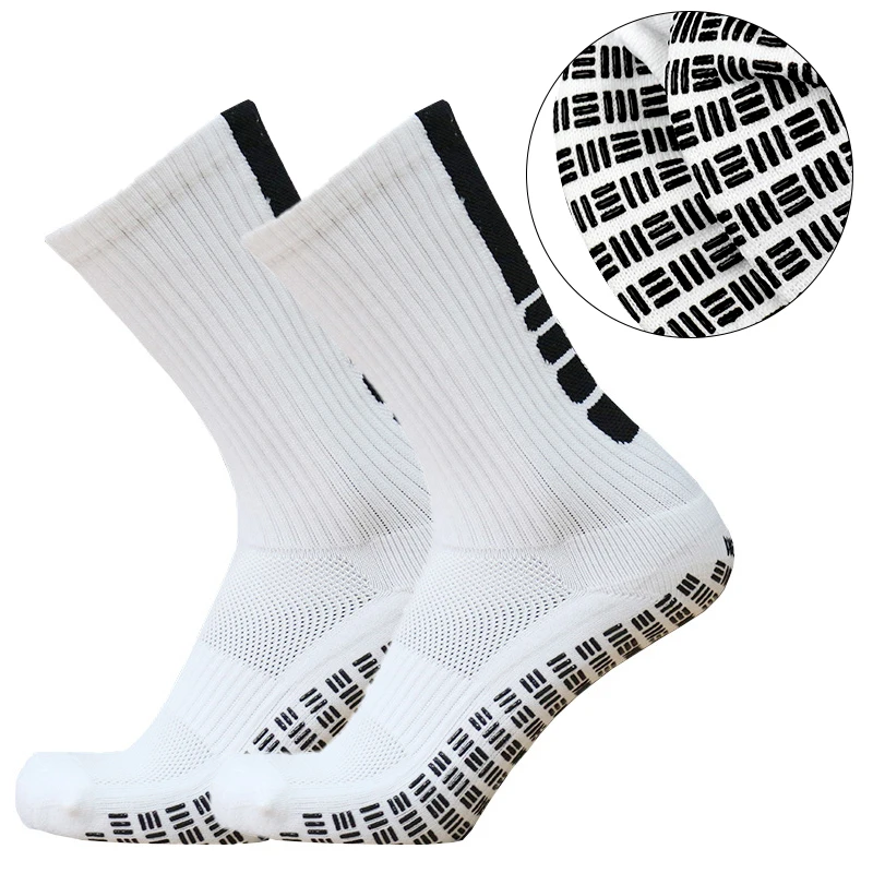 3 pairs New Anti Slip Soccer Socks Men Vertical Stripes, Dots, Three Bars Grip Football Socks calcetines hombre futbol