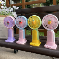 Summer New Portable Fan Office Desktop Multifunctional Folding Headed Small Electric Fan USB Mini Portable High Wind Pocket Fan
