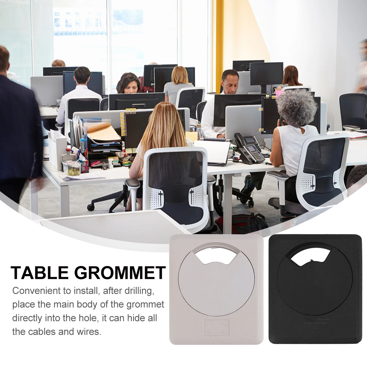 

20 Pcs Desk Cord Grommets Plastic Computer Wire Cable Hole Cover Table Grommet Durable Multi Direction Flexible Opening Cable