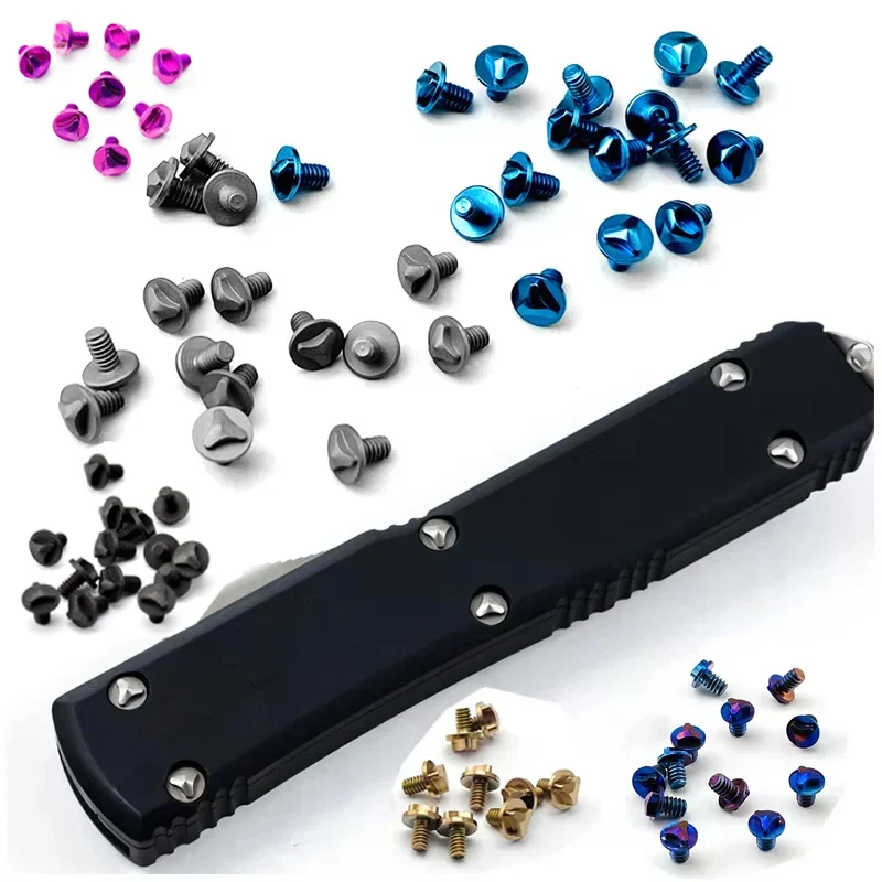 Cnc Personalizado Faca Dobrável Triângulo Parafusos de Liga Titânio para Microtech Utx85 Utx85 Faça Você Mesmo Fazendo Acessórios Peças Peças Cores