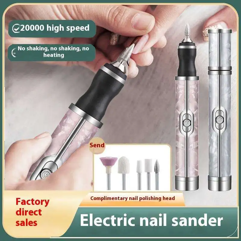 Taladro de Uñas Portátil Recargable de 20000 RPM, Máquina para Pulir y Afilar Uñas, Set Profesional para Manicura en Casa o Salón