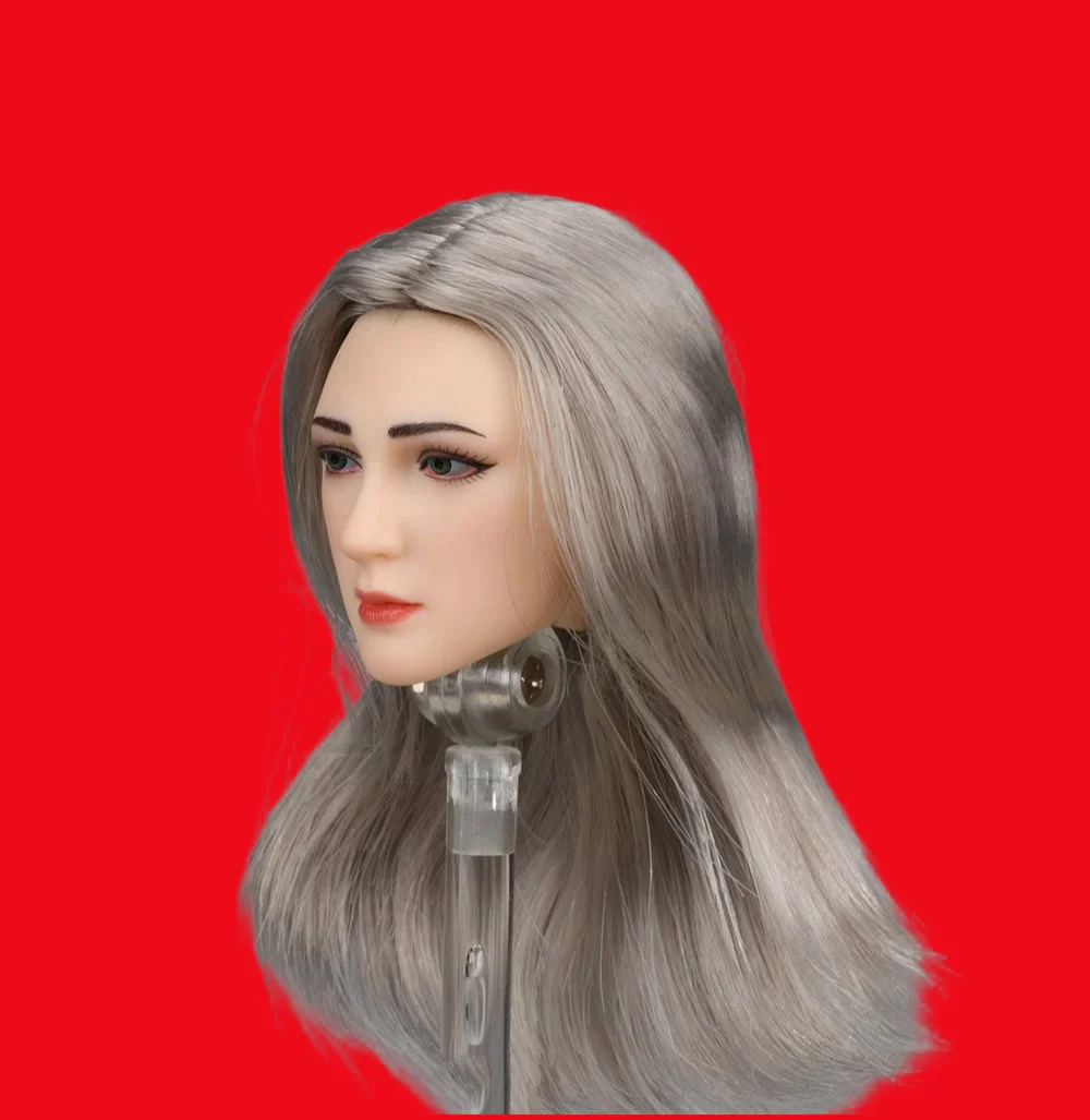 1/6 Color pálido TBLeague PLLB2023-S52 Belleza del cabello plateado cabeza vívida esculpir ajuste 12 "figura de acción coleccionable DIY
