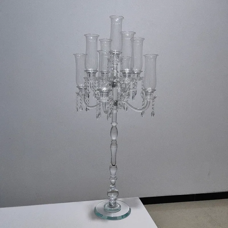 European Retro 9 Head Candlestick Holder Nordic Style Floor Standing Candelabra for Home Wedding Decoration Desktop Ornament