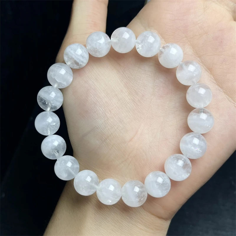 Natural White Garden Quartz Bracelet Women Fashion Jewelry Single Circle Elastic Rope Charoite Gift 11/12/14MM