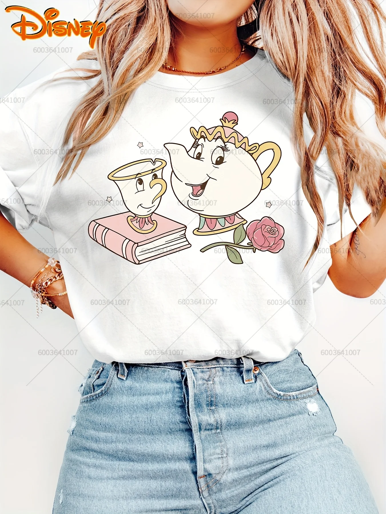 Disney Die Schöne und Das Biest Prinzessin Frauen Männer Baumwolle T Shirt T Unisex Kurzarm Übergroßen Casual Paar Streetwear Vintage