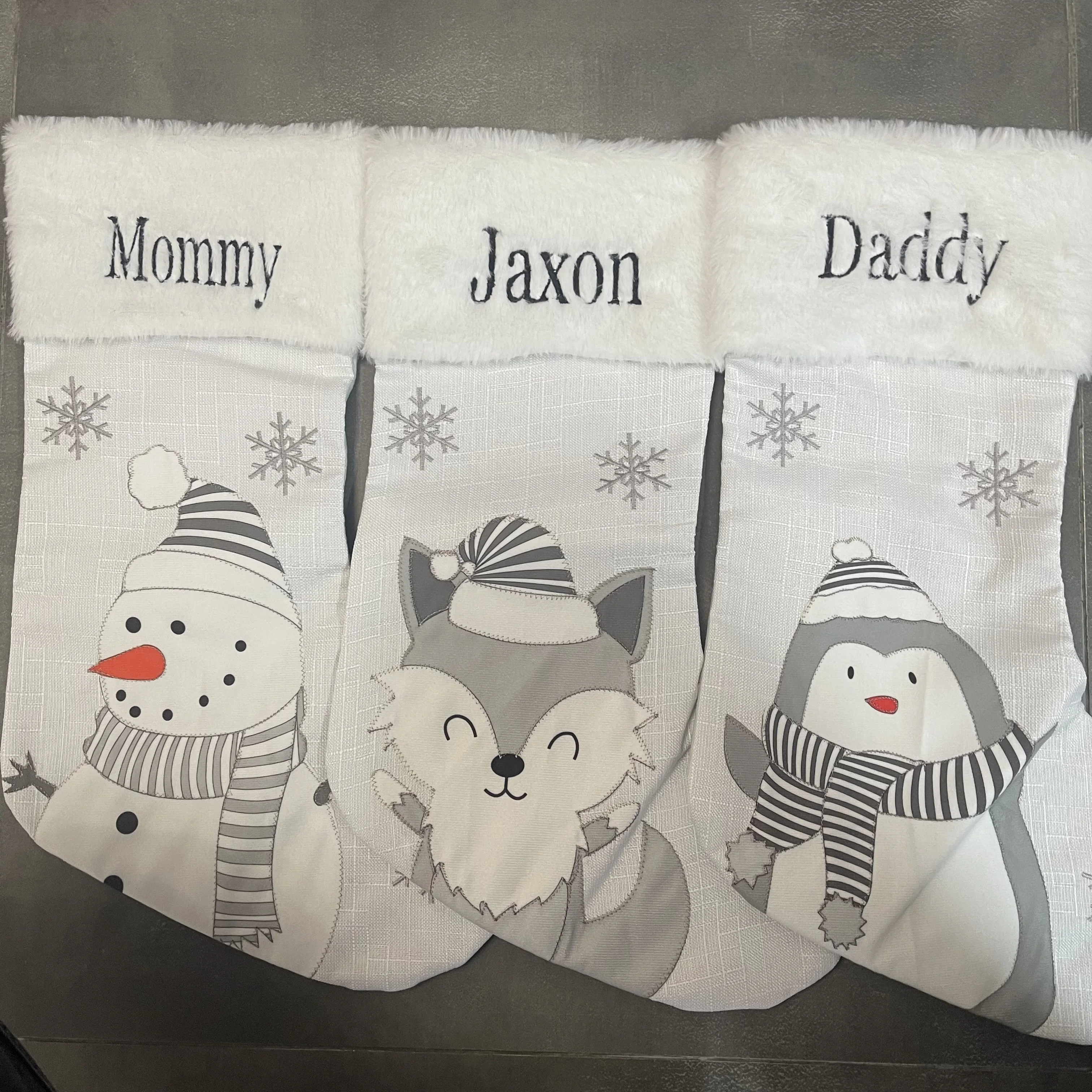 

Merry Christmas Custom Name Socks, Christmas Tree Decoration Stocking, Personalized Children's New Year Gift, Candy Bags