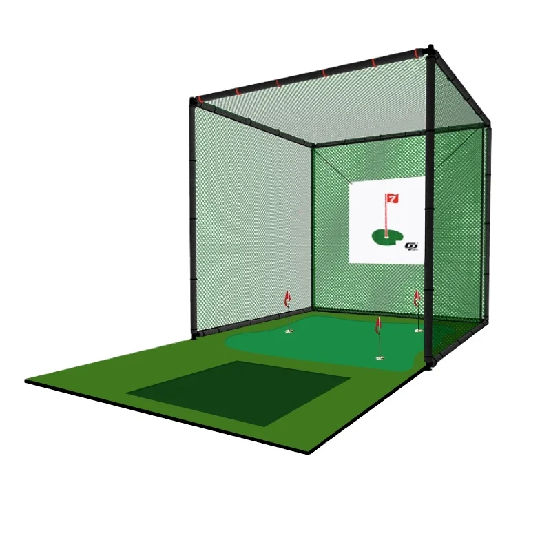 3m X 3m X 3m Indoor And Outdoor Durable Golf Swing Cage Heavy Duty Practice Chipping Net for Golf Practice