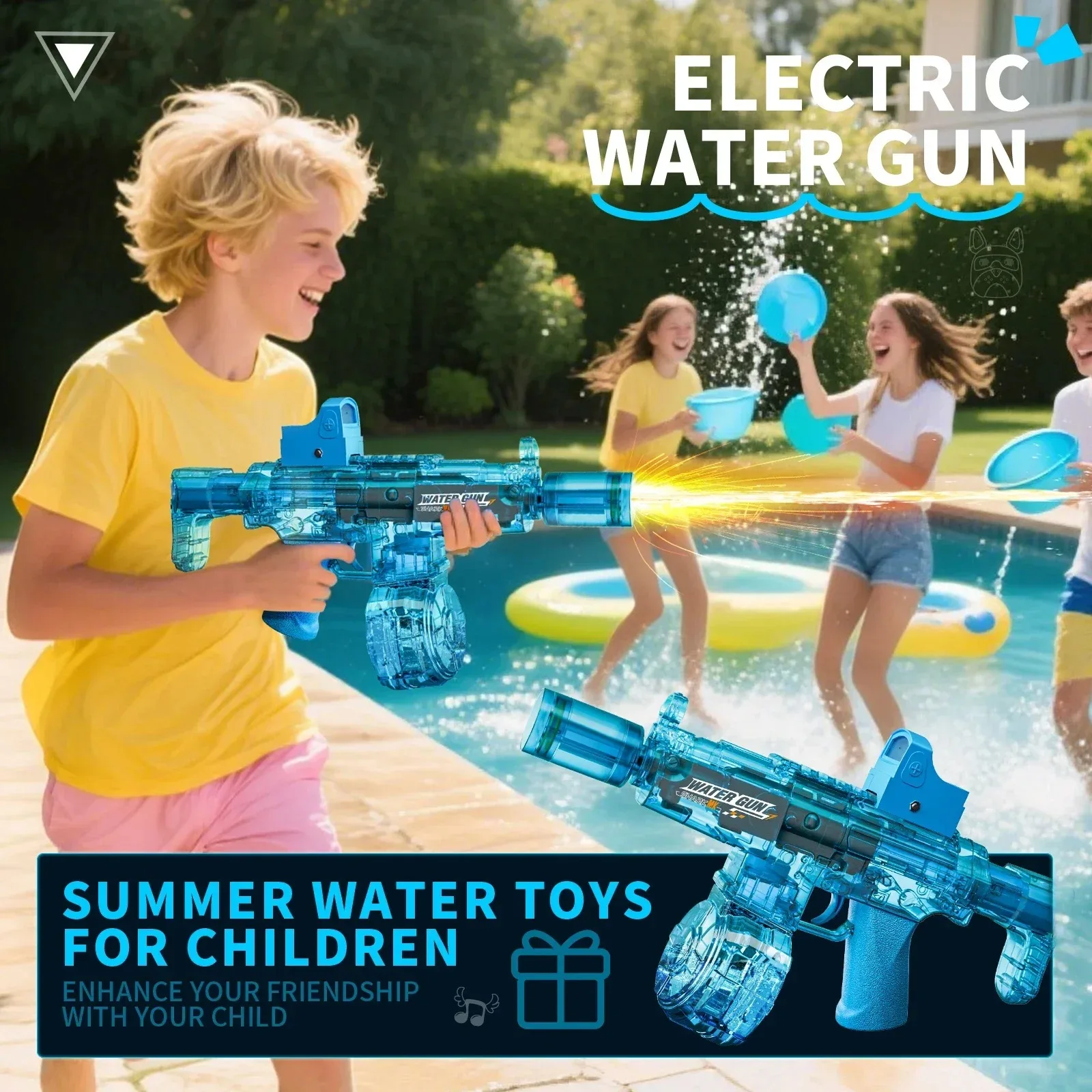 Kids Outdoor Water Toys - Pistola ad Acqua Elettrica con Simulazione