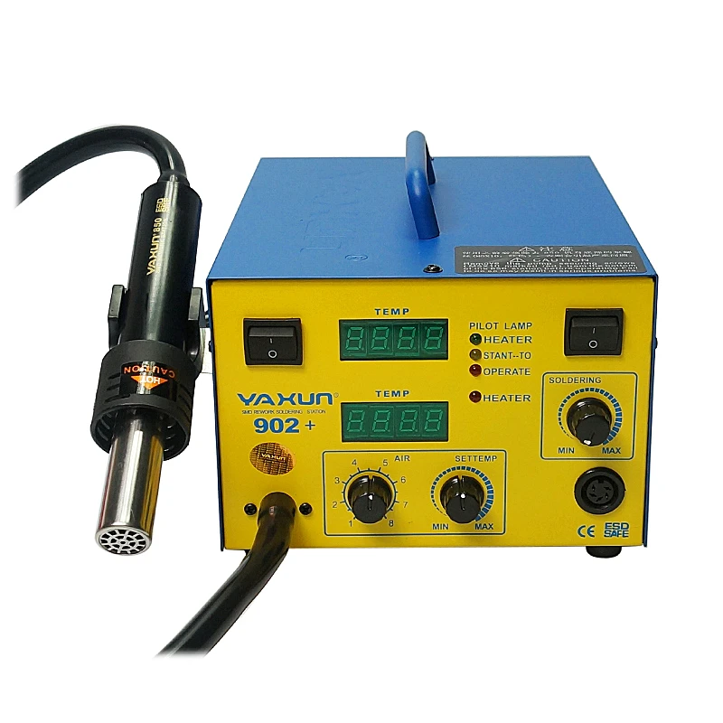YAXUN YX-902D+ Hot Air Digital BGA Rework Station SMD Heater Soldering Iron with 5 Nozzles 220V 110V view 5