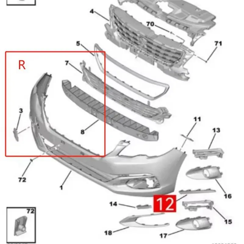 YL00472880 YL00472980 For 301 Day Running Light Cover And Blocking Cover