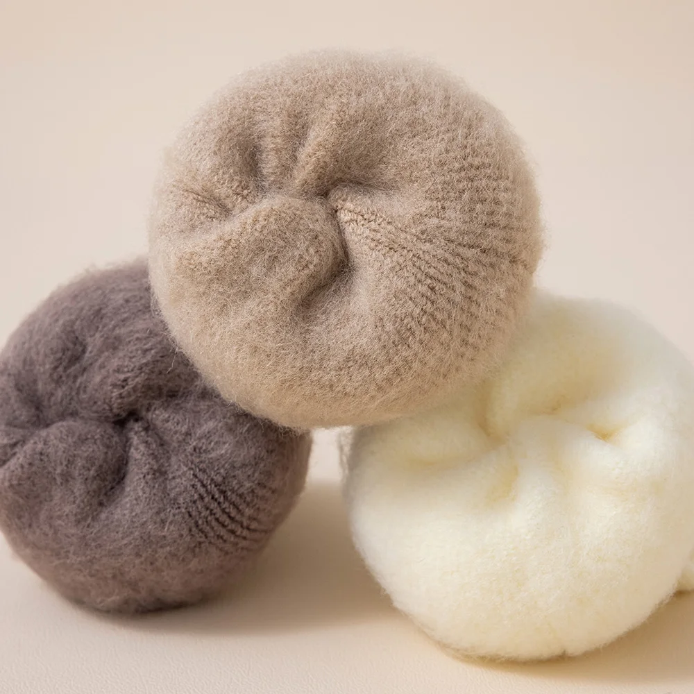5 Paar Herren-Socken aus Merinowolle, für den Winter, verdickt, warm, Kaschmir-Socken, modische einfarbige Frottee-Socken – Detail 9