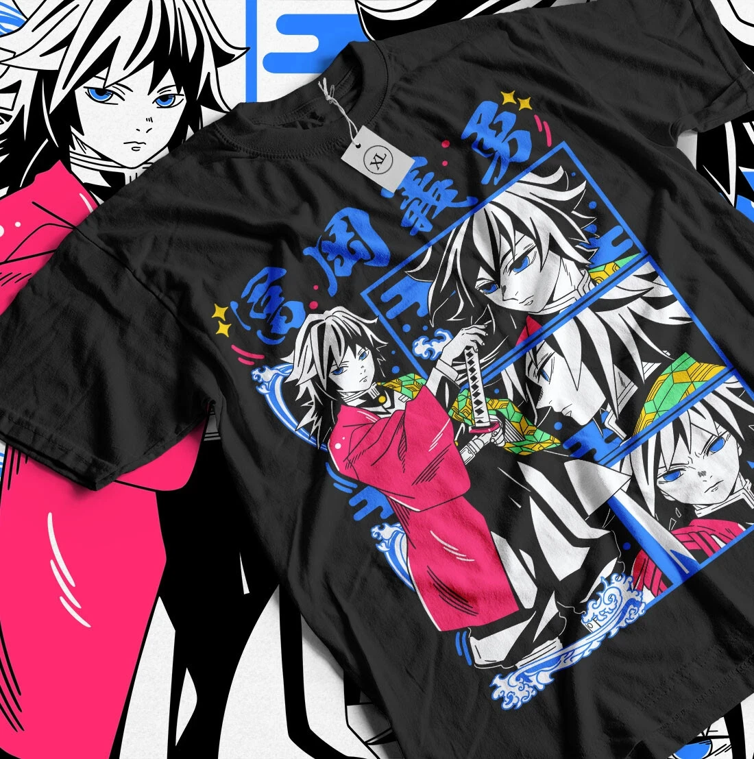 2026 Sommer Demon Slayer Anime Tomioka Giyuu Lockeres Kurzarm-T-Shirt aus Reiner Baumwolle für Kinder Trendiges Unisex Casual Y2k