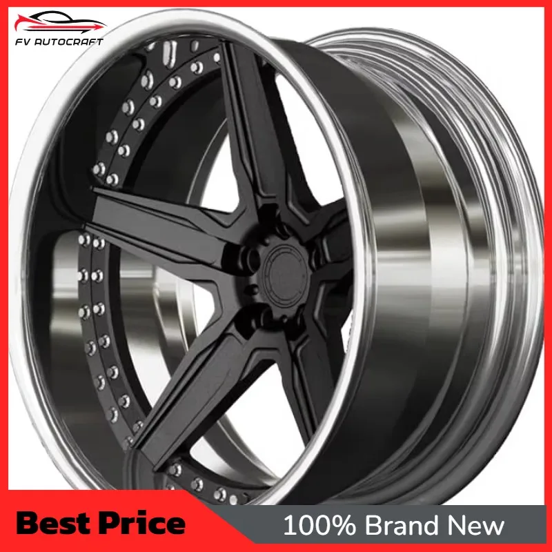 【2026】Forged Rim 2 Piece Extreme 18 19 20 21 22 23 24 Inch 5X112 5X108 5X114.3 5X120 Deep Dish Polished Alloy Wheel Rims For BWM