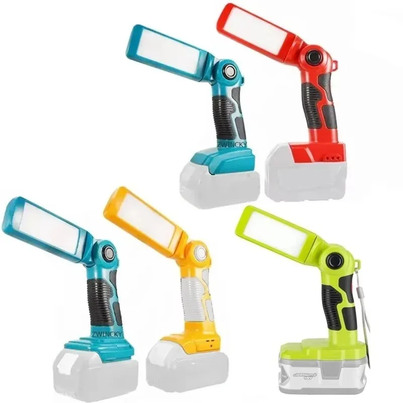 Portable LED Light Work Outdoor Lighting Flashlight For Makita Bosch Milwaukee Dewaltt Ryobi 18V LithiumBattery Workshop Camping