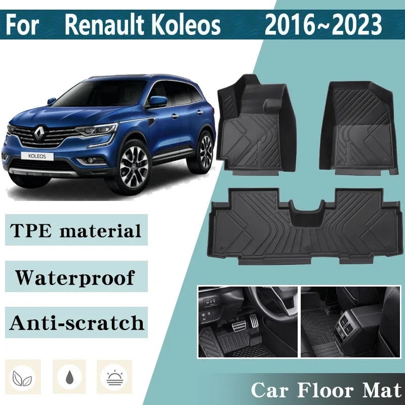 LHD Car Floor Mat for Renault Koleos 2023 Accessories Samsung QM6 2017~2021 Foot Panel Liner Carpet Waterproof Mats Accessories