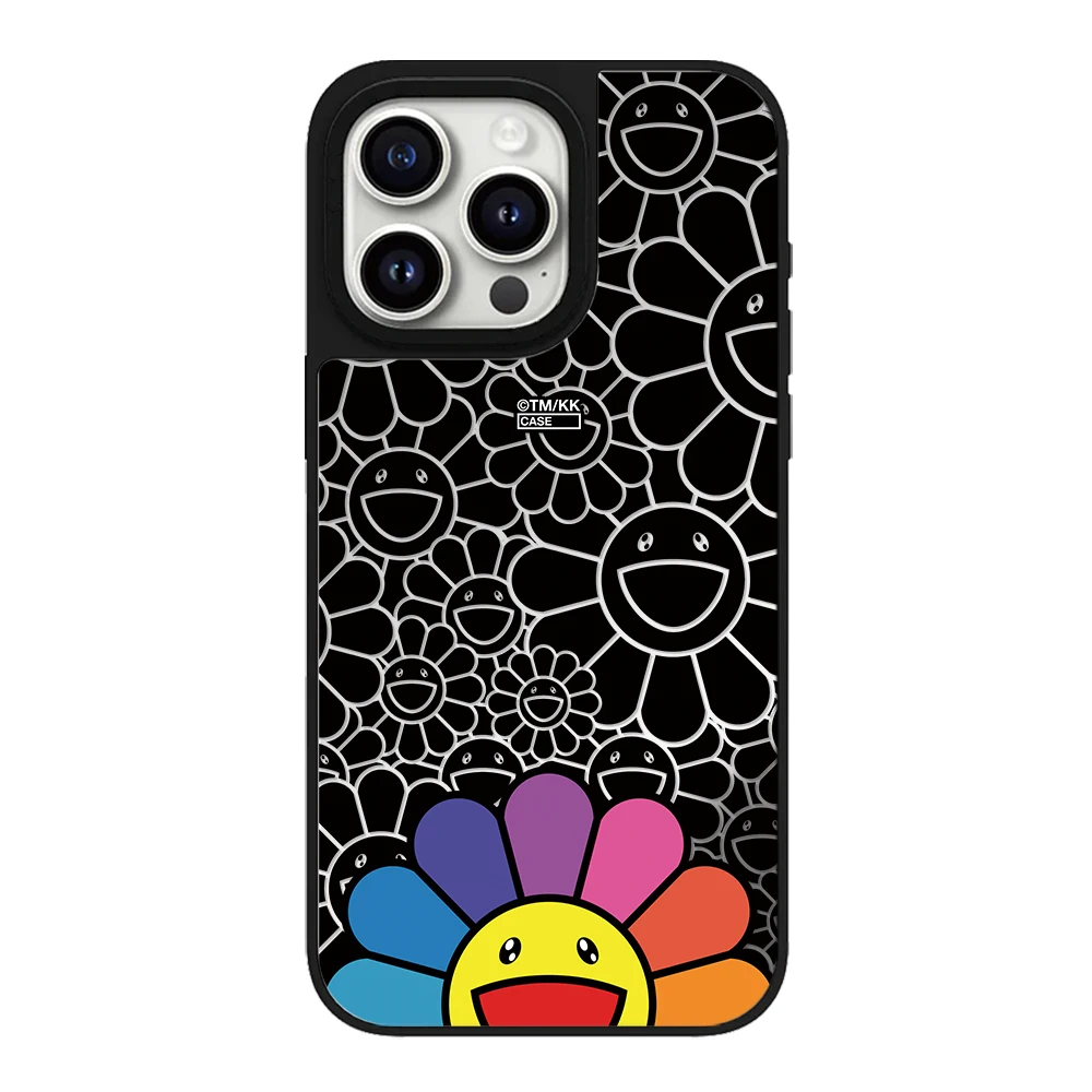 Blumen Blüten Regenbogen Lächeln MagSafe Hülle für iPhone 18 Pro Max 17 16 15 14 13 Magnetisches Kabelloses Laden Sonnenblumen-Cover – Detail 4