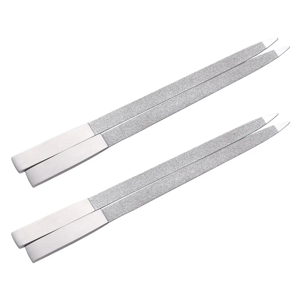 

4pcs Nail File Manicure Tools Stainless Steel Fingernail Buffer Scraper Hand Sanding Block Reusable Smooth Surface