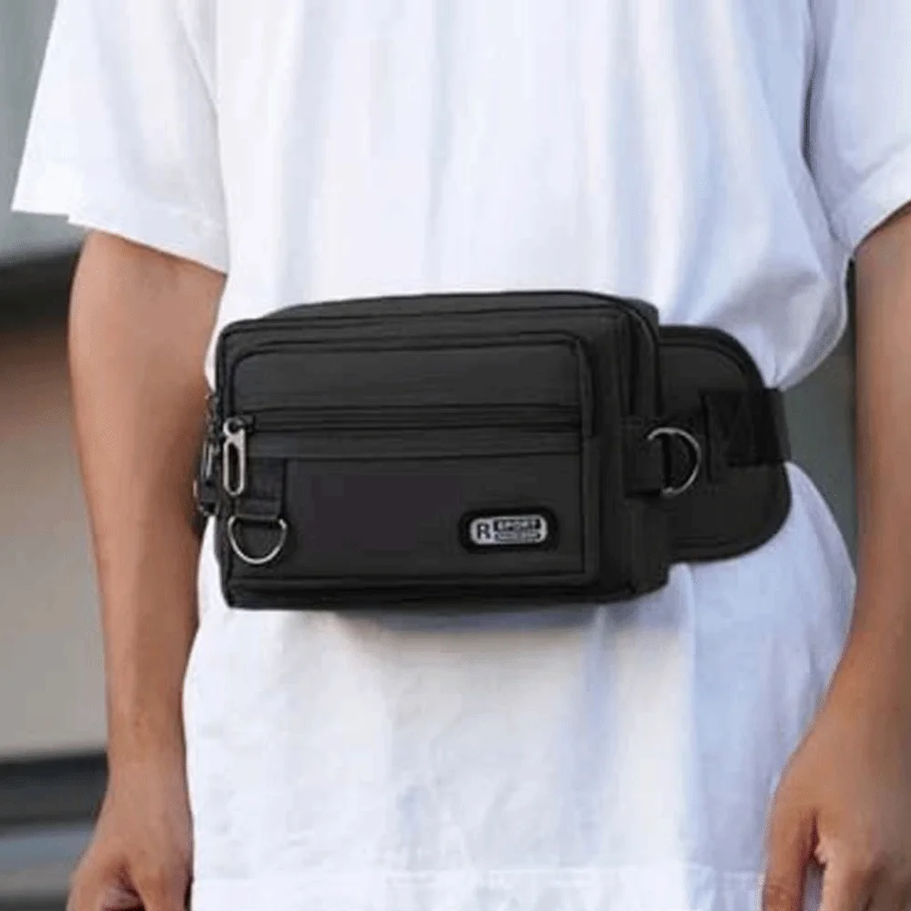 

Sports Phone Bag Large Capacity Men Waist Bag Lightweight Crossbody Men Chest Bag Oxford Cloth Multi Function Fanny Pack Gym