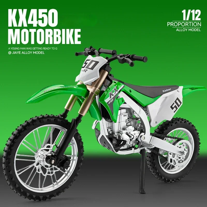 1:12 Kawasaki KX450 Alloy Motorcycle Model Diecast Metal Mountain off-road Motorcycle Model Kids Toy Gift