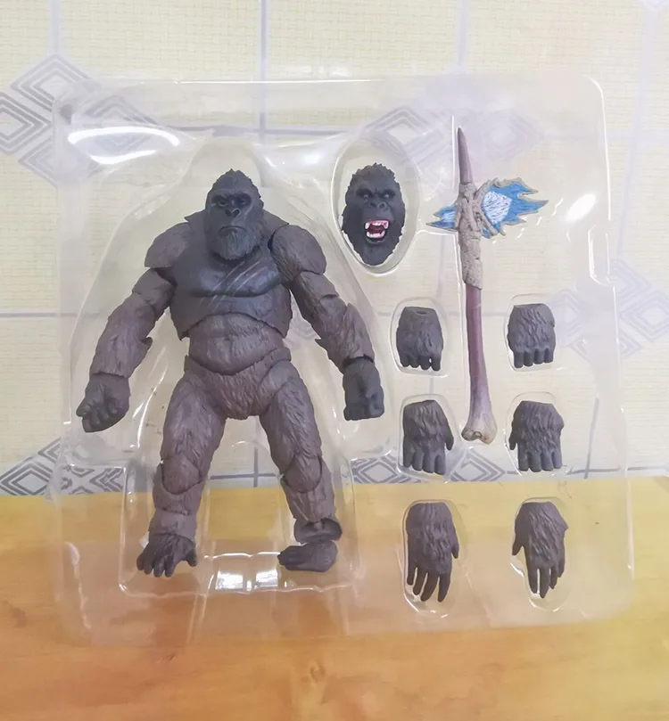 

14CM 2021 King Kong Vs Godzilla Action Figure Movie Model Movable Joints Chimpanzees Gojira Figma Toys For Children Kids Gifts