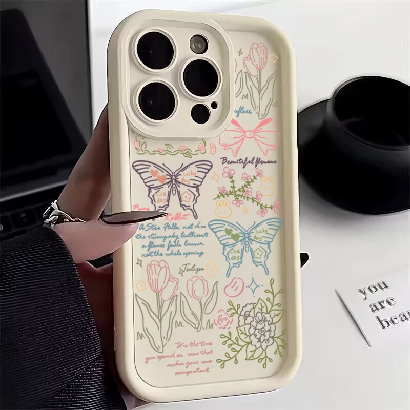 Colorful Butterfly Flower Pattern Silicone Case For Xiaomi Mi 13 12 11 Lite 5G 14 13T 12T 12X Poco X6 X5 X3 F5 M6 Pro Soft Cover