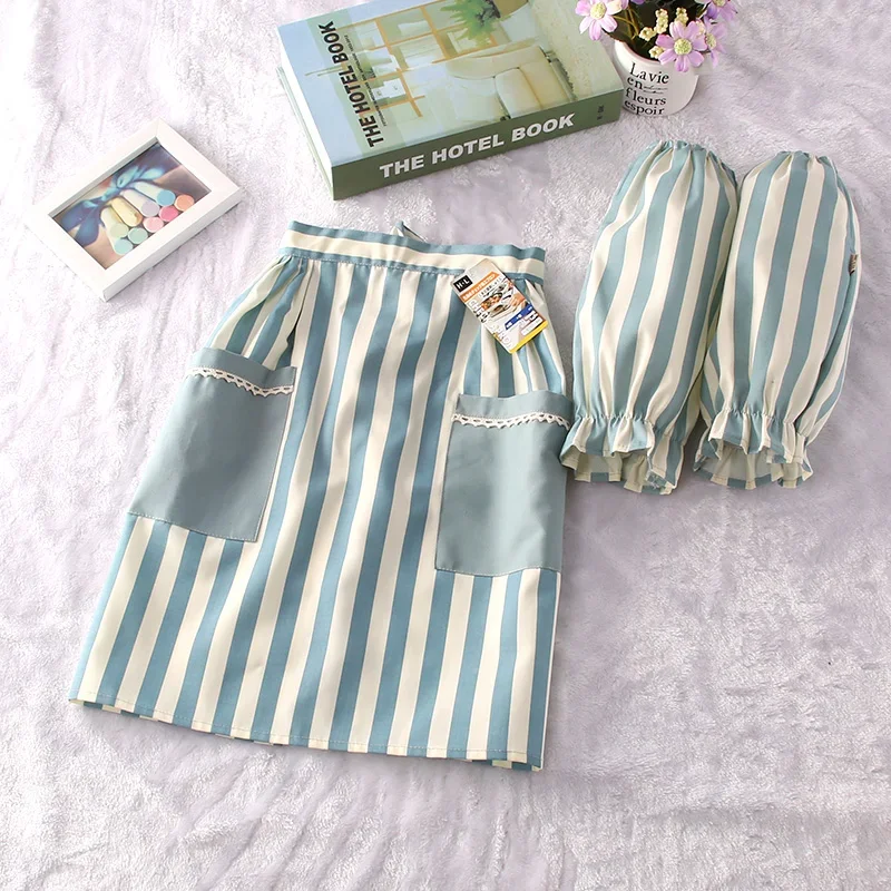 

Короткий женский элегантный фартук для косплея в японском стиле для взрослых, хлопковый фартук с рукавами