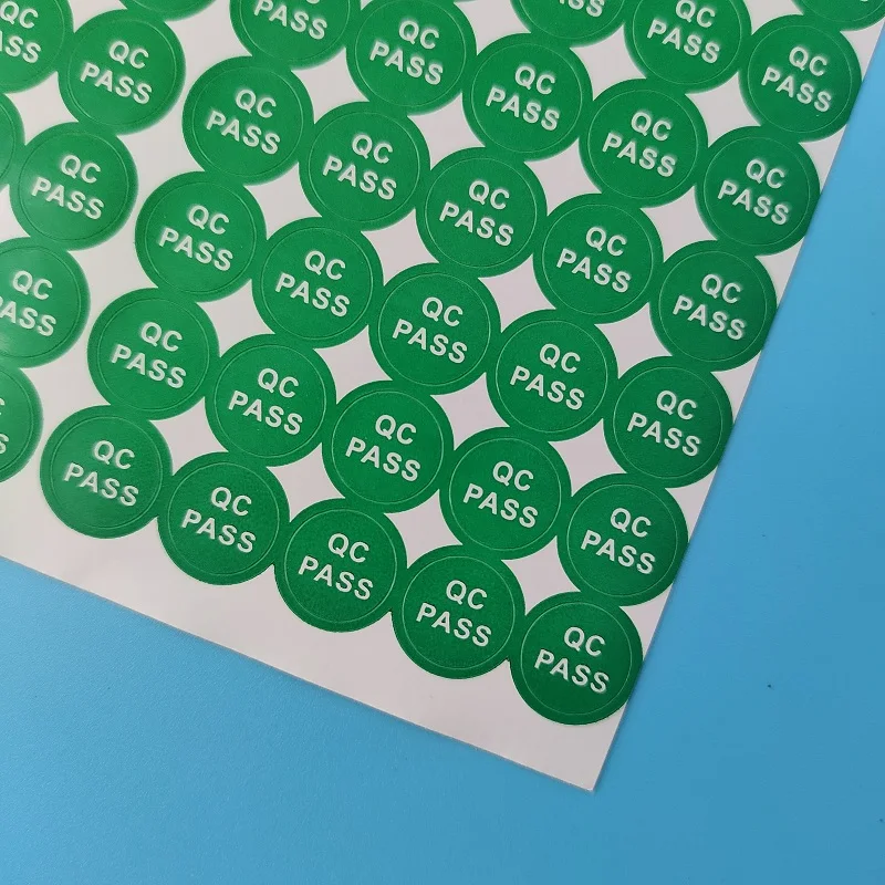 960pcs 1cm QC PASS Paper Label Qualtity Controla Sticker Green Factory Product Check Mark Manufacture Processing Inspection Tag