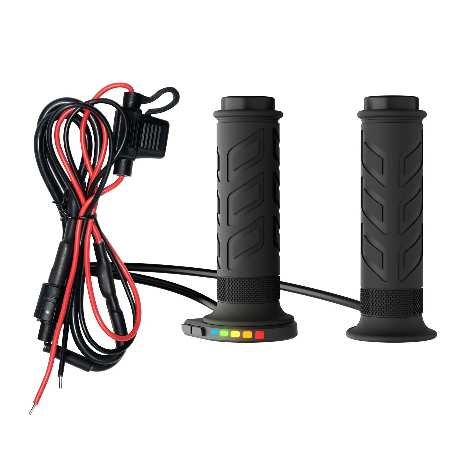 1 زوج 12 فولت 22 مللي متر دراجة نارية ساخنة القبضات 5-Gear درجة الحرارة قابل للتعديل التدفئة الكهربائية مقبض دراجة نارية اليد ساخنة القبضات