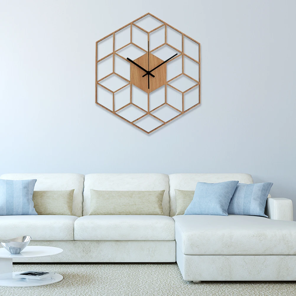 

Polygonal Wall Clock Unique Geometric Office Bedroom Living Room Decoration Hanging Clock Art Decor