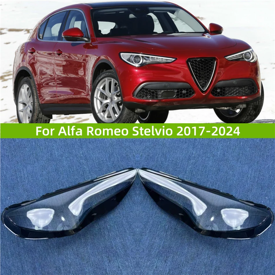 For Alfa Romeo Stelvio 2017 2018 2019 2020 2021 2022 2023 2024 Car Internal Spare Parts Headlights Lamp Glass Transparent shell