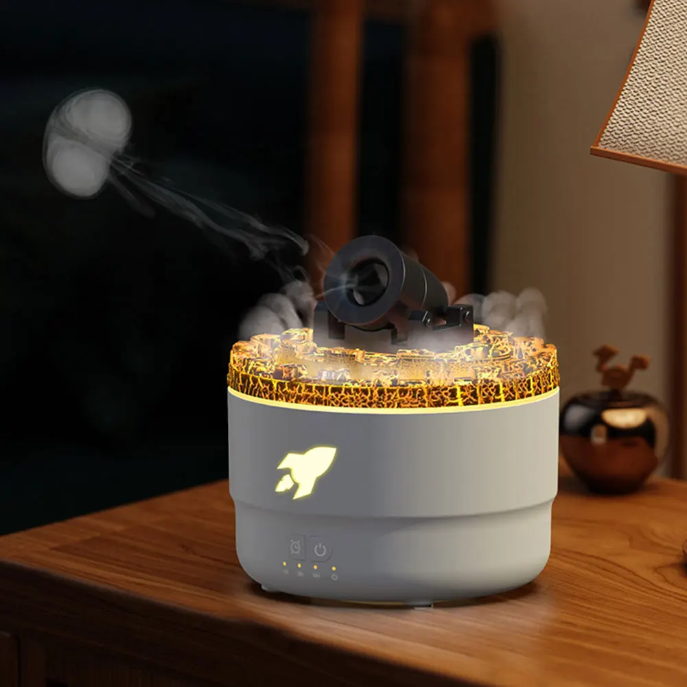 Air Humidifier Volcanic Crack Air Humidifier Cannons Aroma Diffuser Cannon Blast Turret Aromatherapy Humidifier for Bedroom