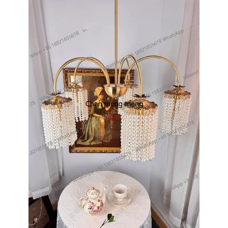 

Французская латунная люстра для гостиной в американском ретро-стиле, декоративные светильники для столовой, спальни, гостевого дома.