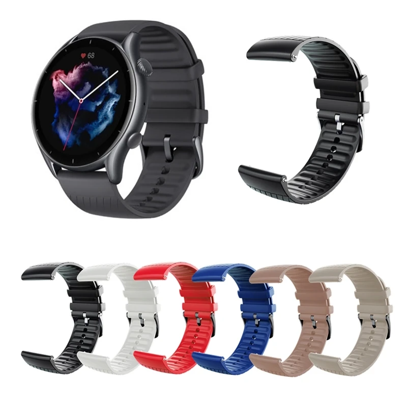 Wristband Silicone Strap Sweatproof for Huami-Amazfit GTR 3 Smartwatch Bracelets