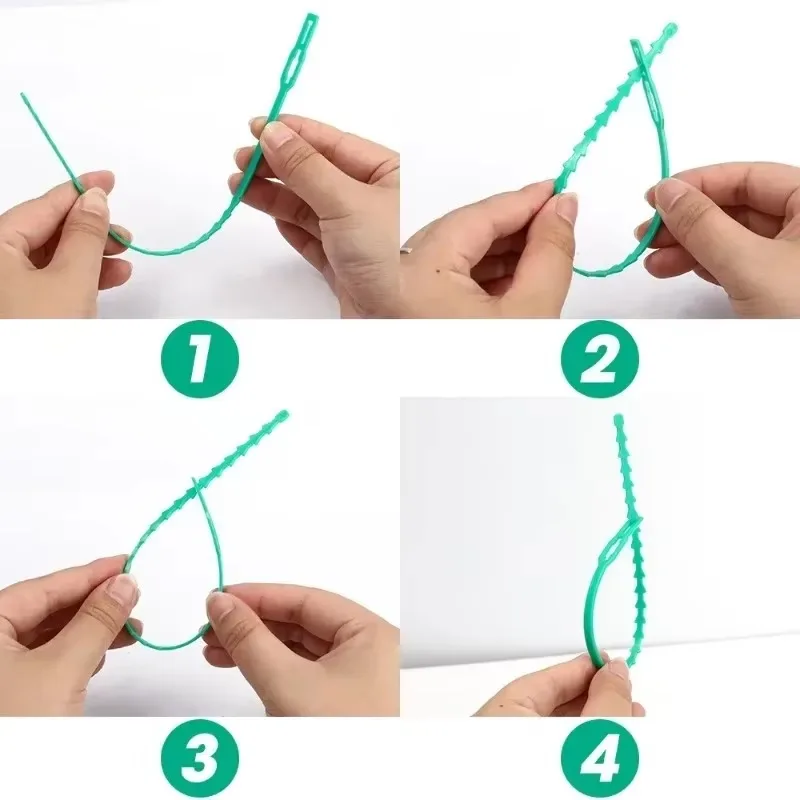 Ikatan Kabel Tanaman Plastik Dapat Disesuaikan Ikatan Pengunci Otomatis Dapat Digunakan Kembali Tanaman Rambat Tanaman Kebun Mendukung Pengikat Kabel Batang Pengikat Klip Tomat