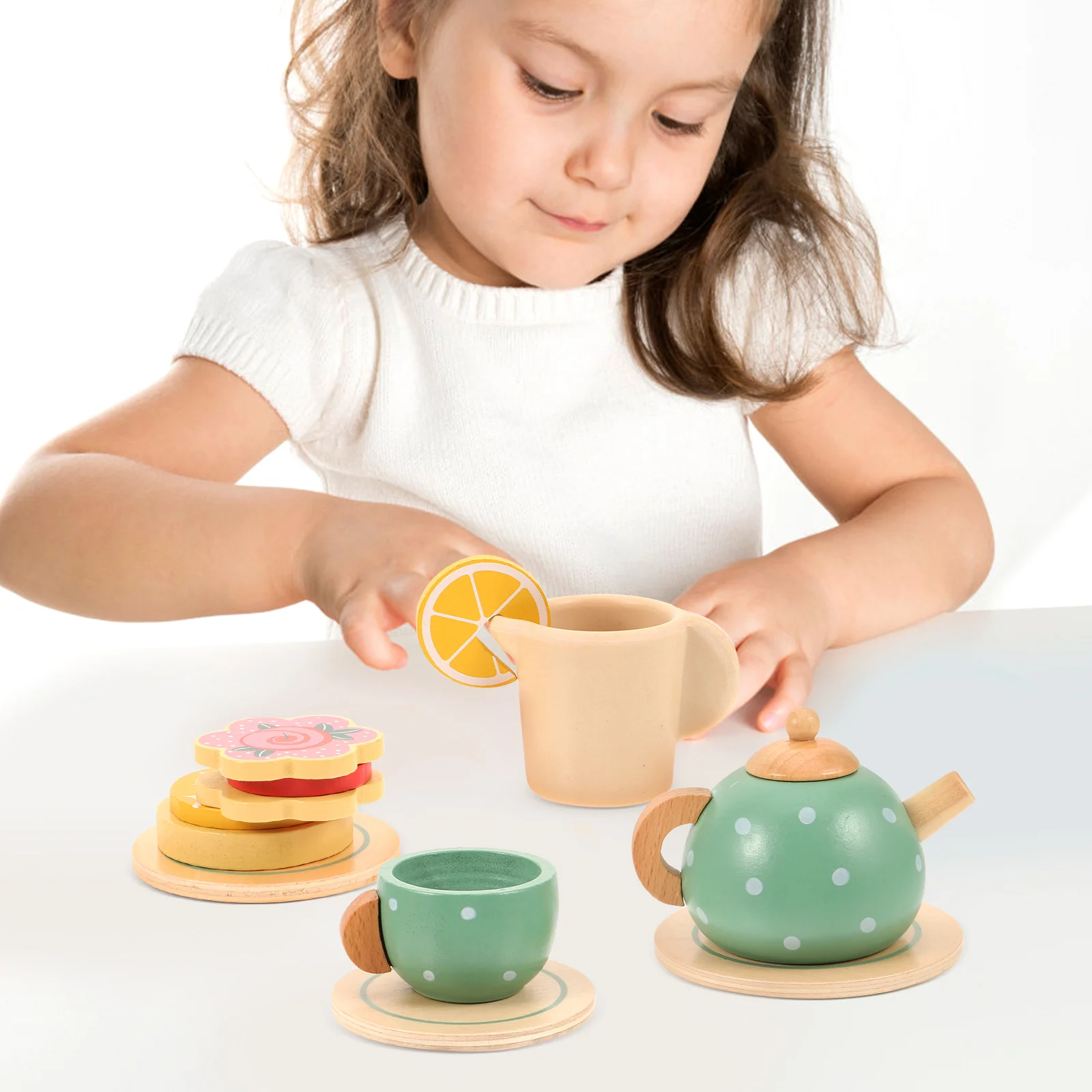 

Miniature Tea Set Simulation Tableware Sweet Props Toy House naments Role Playing Tea Party Set Toddler Toys