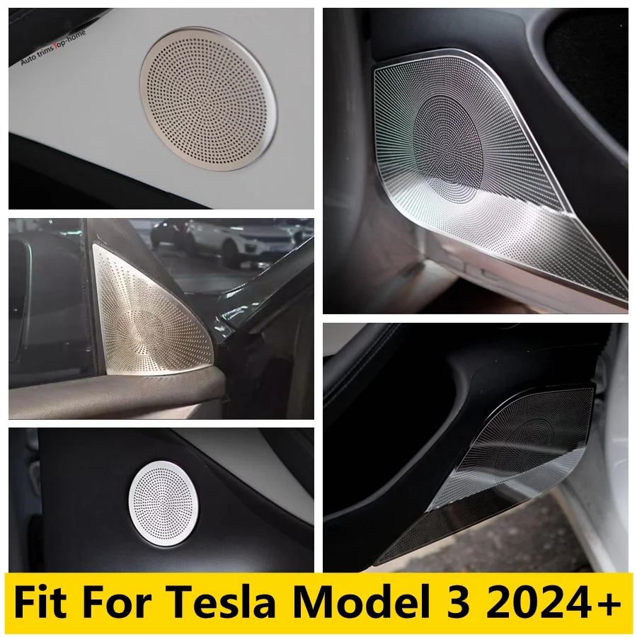 

Front Rear Door Inner Window Pillar A Stereo Speaker Audio Loudspeaker Sound Decor Frame Cover Trim Fit For Tesla Model 3 2024 +