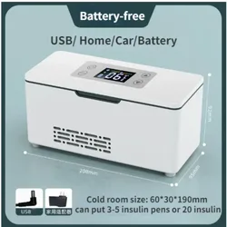 Portable Insulin Cooler Case USB Mini Constant Temperature LED Display Car Medicine Refrigerator Button Type
