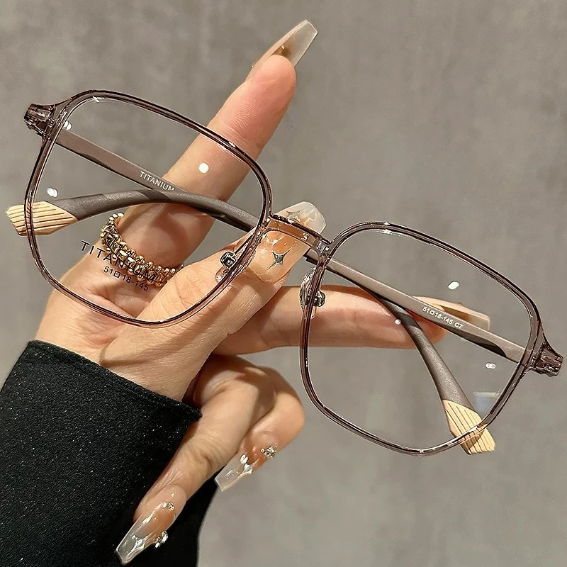 Korean version square large-frame anti-blue-light glasses, men's and women's literary style eyewear frames