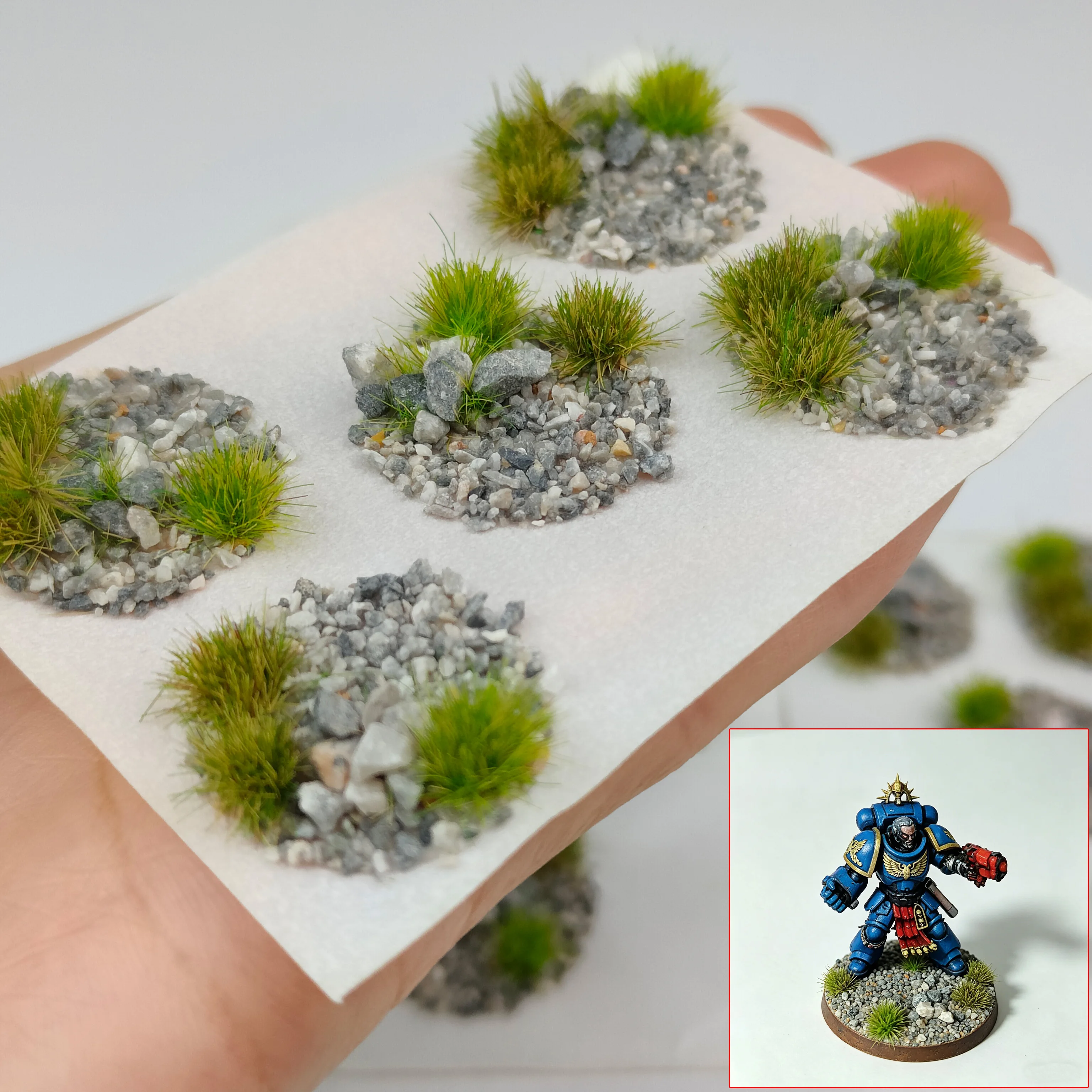 

For Warhammer Base Decoration Scene Materials Miniature Model Kits DIY Landscape Base Grass and Stones Model Paster Accessories