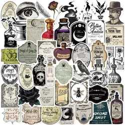 50PCS Cartoon Gothic Pharmacist Potion Label Graffiti Creative Sticker Skateboard Guitar Computer Refrigerator Desk Sticker