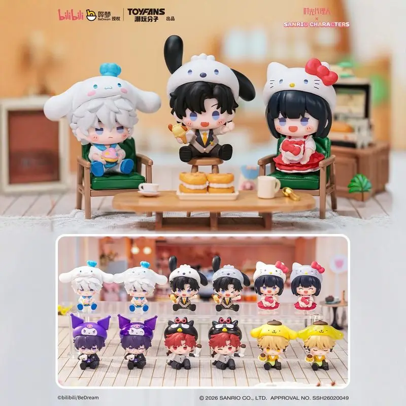 

new Hello Kitty Kuromi melody Authentic Characters Mini Blind Box Cute Beans Figure Desktop Decor Gift ornament genuine