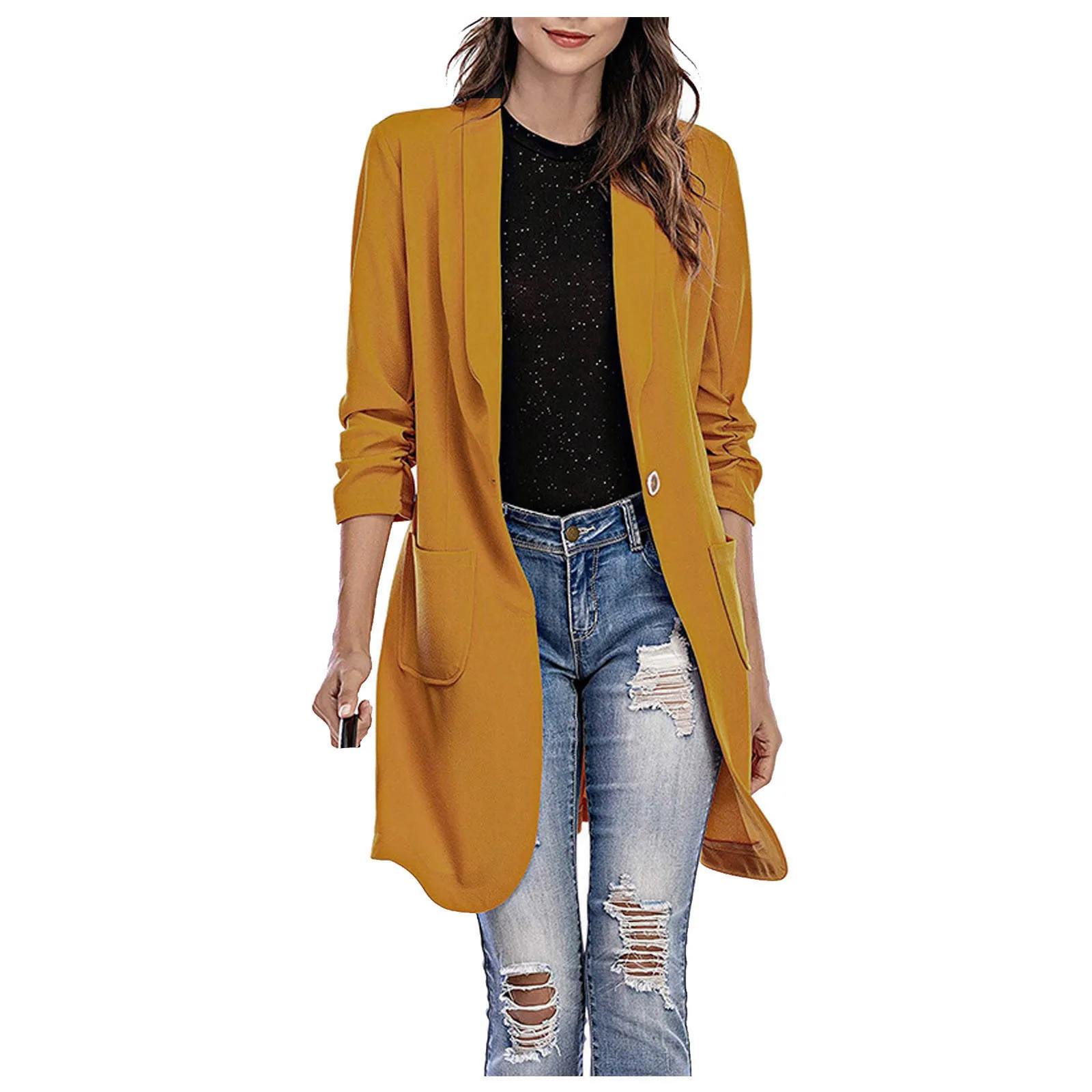 2024 New Autumn Women Cardigans Long Sleeve Loose Long Solid Color Sweater Casual Cardigan Female Thin Coat Cardigans Outwear