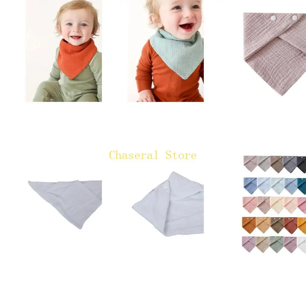 

E7CE нагрудник для новорожденных, нагрудник для прорезывания зубов, хлопковый тканевый треугольный шарф, удобный нагрудник для