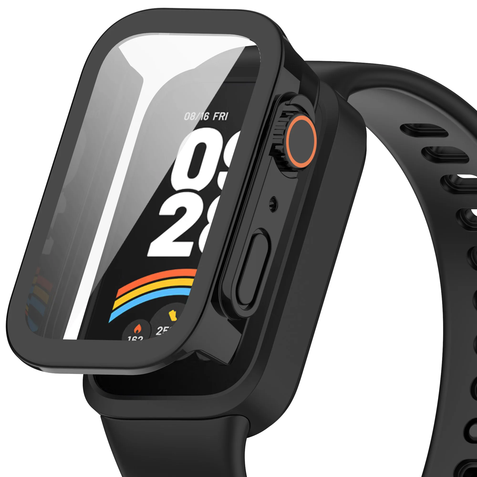 Glass+Case for Xiaomi mi band 9 active accessories All-Around PC Upgrade Bumper shell Screen Protector for Redmi band 3 Cover